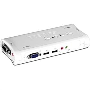 CHAVEADOR KVM 4 PORT USB C/ AUDIO C/ 4 CABOS TREDNET - TK-409K